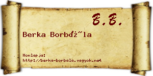Berka Borbála névjegykártya